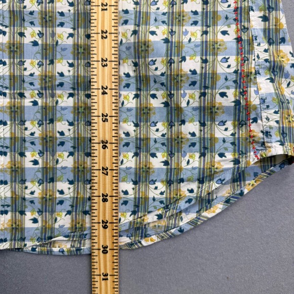 Robert Graham Freshly Laundered Shirt Mens Blue Yellow Floral Plaid Cotton XL - Picture 5 of 12